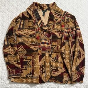 Ralph Lauren Southwestern Multicolor Patterned belted Jacket